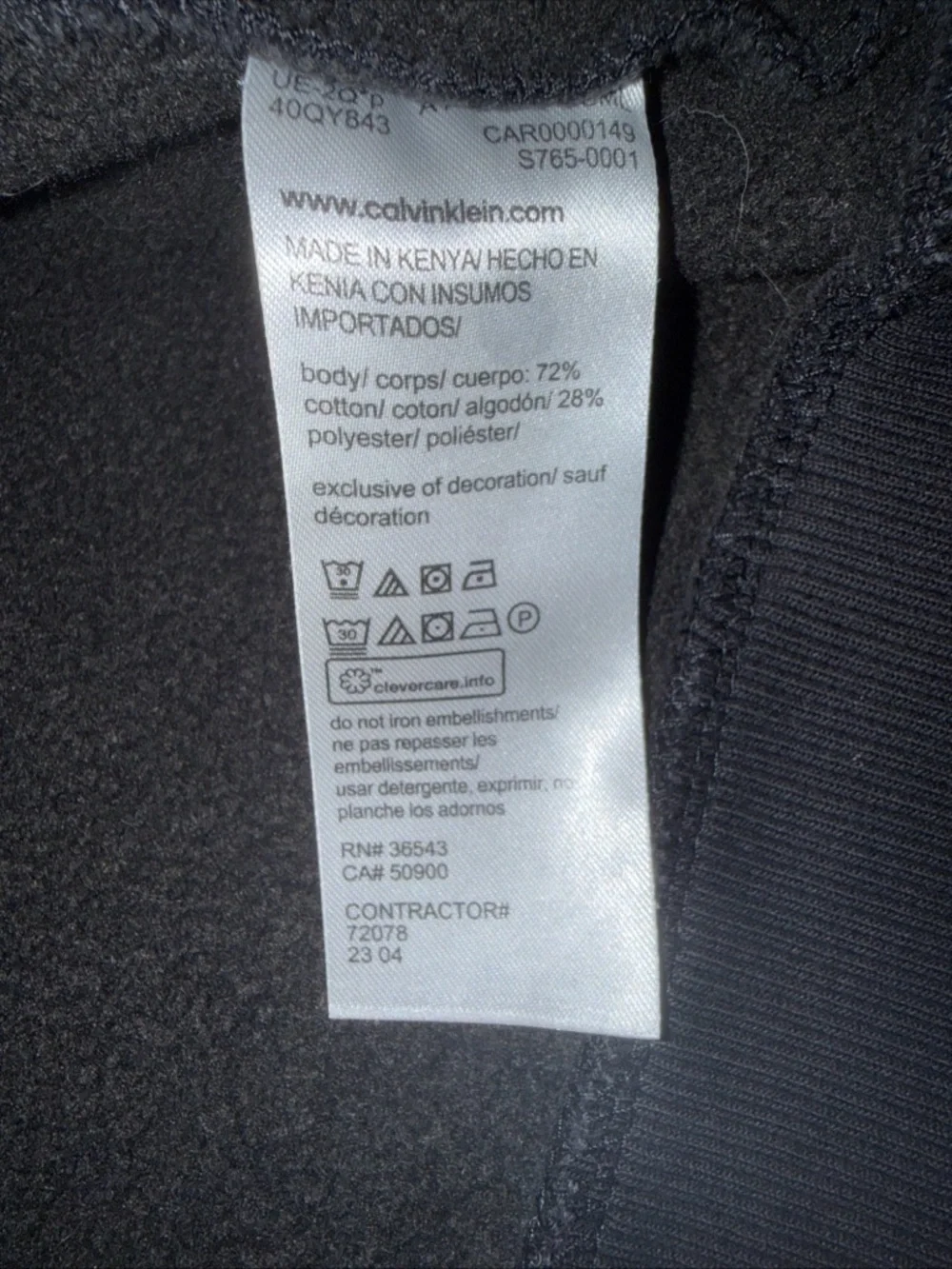 Calvin Klein Fleece Jacket Mens XL Black Full Zip Pockets - Picture 6 of 7